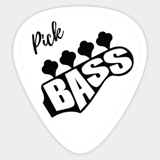 Pick Bass Guitar Dark Theme Sticker